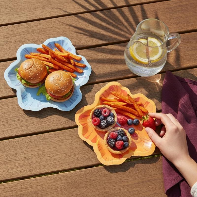 Hibiscus Flower Shaped Paper Plates Hawaiian Luau Tropical Party Supplies Disposable Dessert Tableware For Summer Birthday