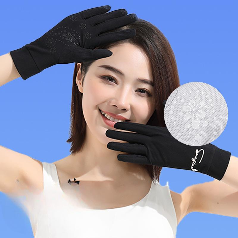 Sonnenhandschuhe für Damen im Sommer Outdoor Kühl und Atmungsaktiv Fahren und Reiten Rutschfest Sport Fitness Laufen Eisseidenhandschuhe