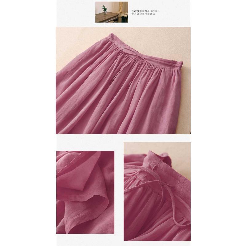 Elastic Waist Wide Leg Loose Double Layer Skirt