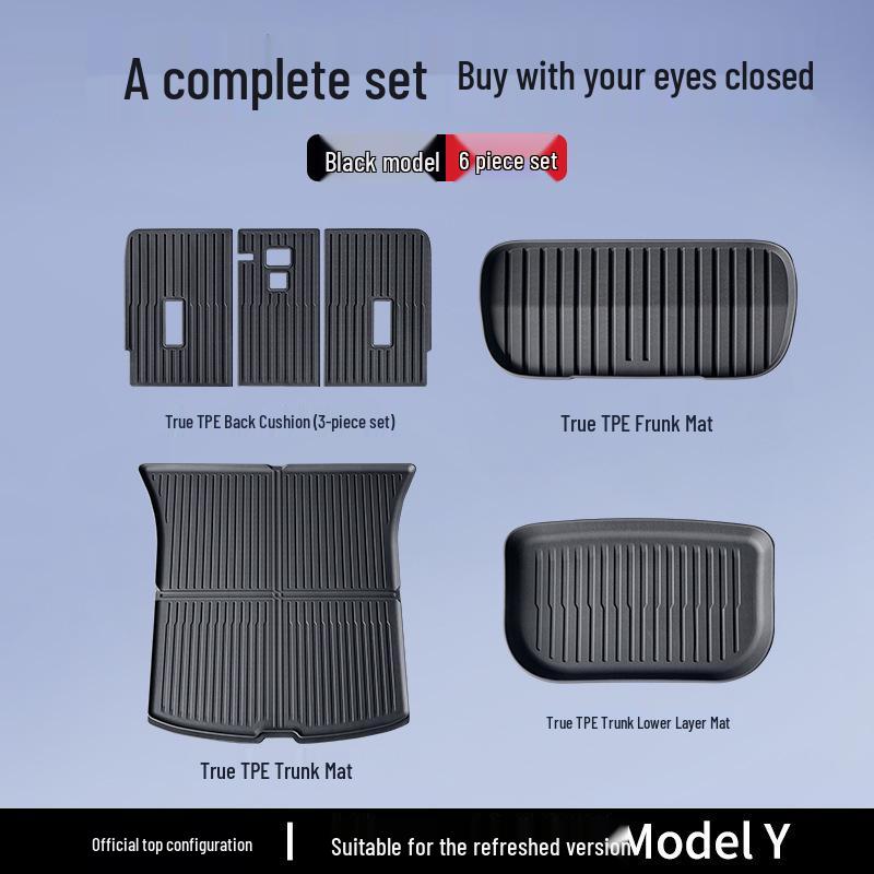 Tesla Model 3/Y Updated TPE Trunk Mats - Front & Rear, Protective Accessories for Retrofit.