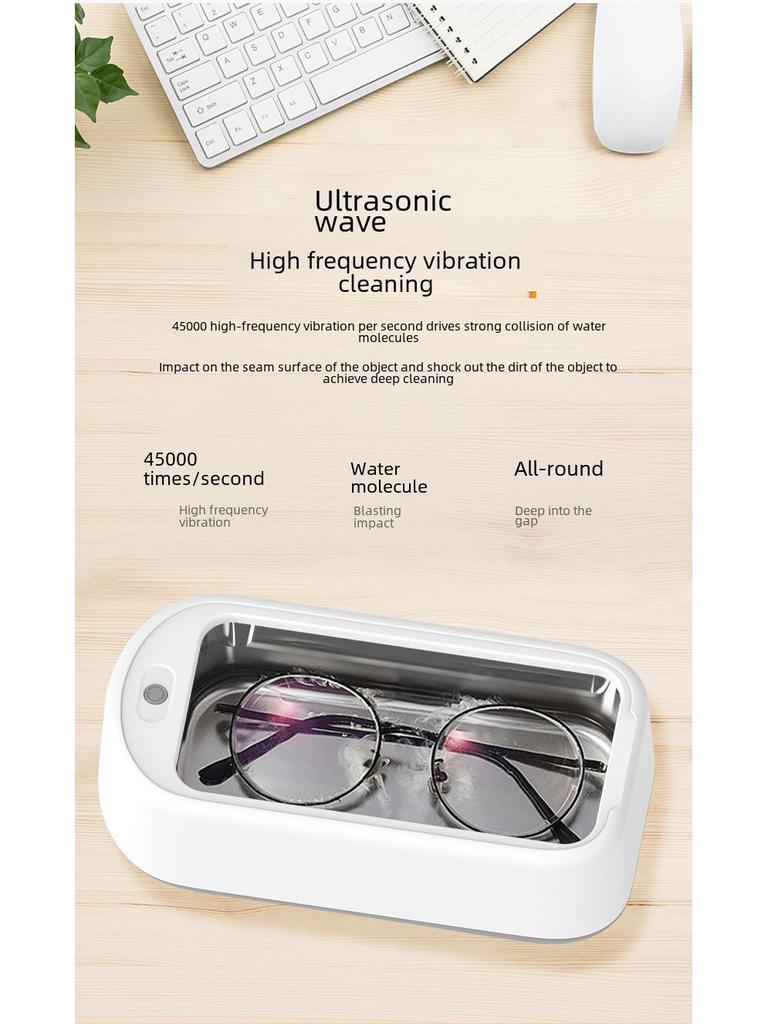 Portable Ultrasonic Glasses & Denture Cleaning Machine with Timer