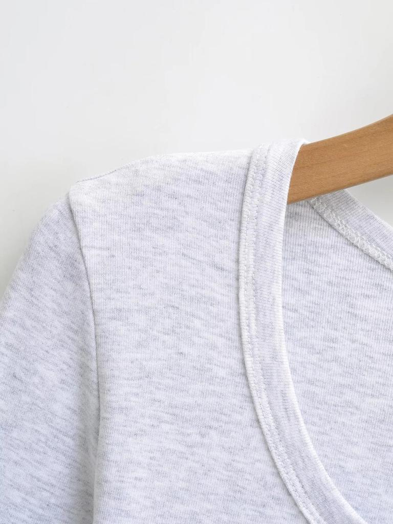 Dames Zoet & Pittig Longsleeve Slim Fit Henley Kraag T-shirt