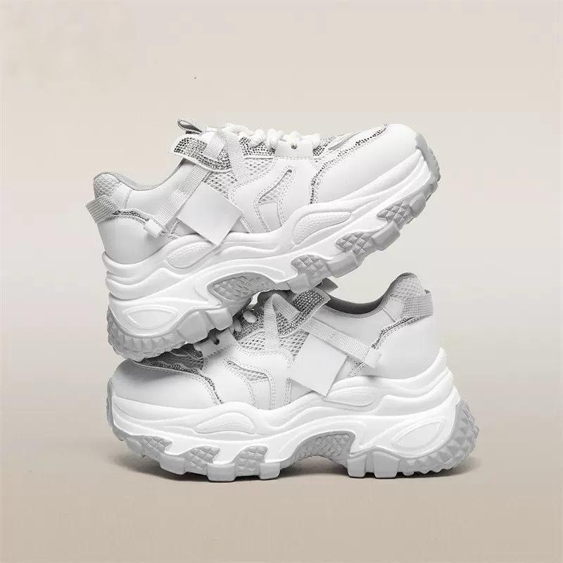 Thick-soled heightening dad shoes for women 2025 autumn new versatile student fashion mesh breathable casual sports shoes