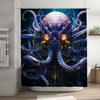 Stylish Octopus Shower Curtain Blue Marine Decorative Waterproof Fabric for Bathroom Halloween Gift Idea 72X84 In