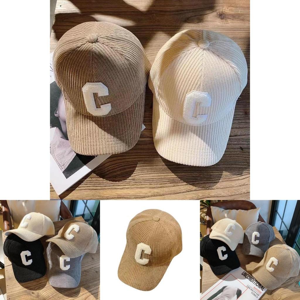 Fashionable Corduroy Baseball Cap For Women And Men Stylish Letter C Design
