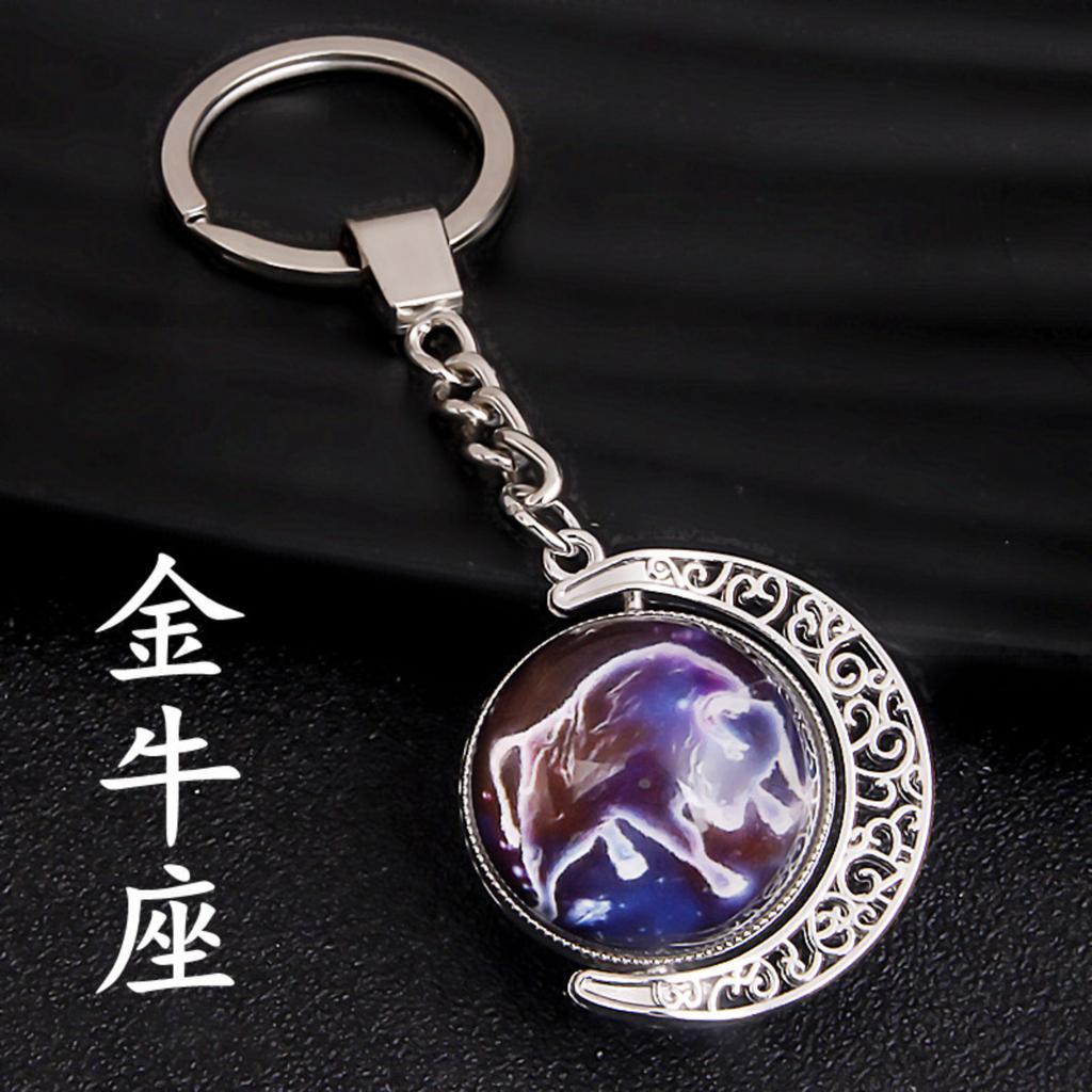 Rotating Hemisphere Constellation Keychain Time Gemstone Keychain Pendant