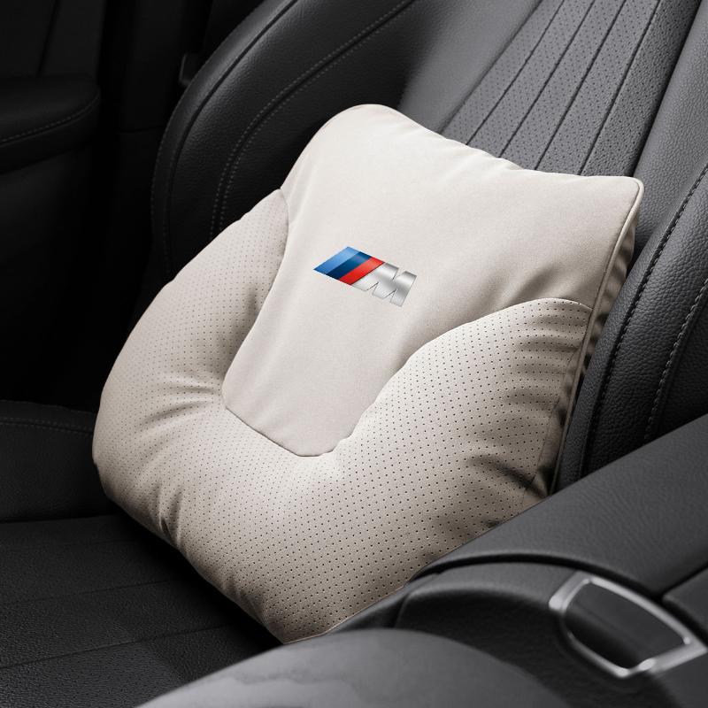 OEBX9 Car Seat Soft Headrest Suede Neck Pillow Waist Cushioning Sticker For BMW G80 G06 G07 G42 G14 G15 G16 F82 F20 F21 F83 M2 M3 M4 M