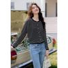 Mocana Women's Urban Casual Long Sleeve Striped Knit Top MKNJD3666
