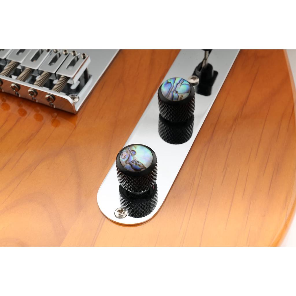 Musiclily Pro Dome Metric Abalone for TL Telecaster Electric Black of Knobs, Size, Steel, Guitars/Basses, (Set 2)