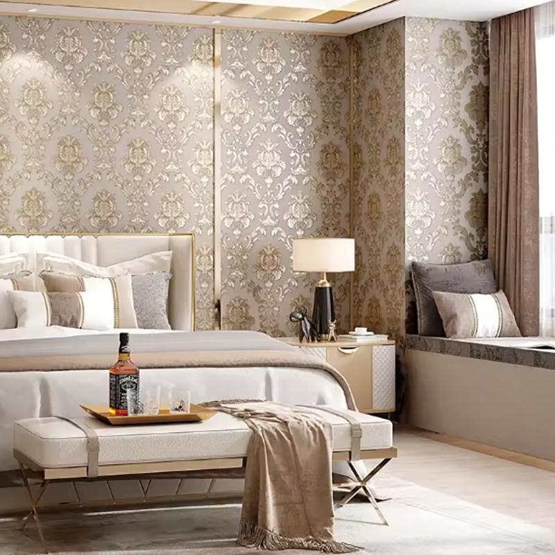 1 role 53cm široká tapeta starožitné zlato obývací pokoj ložnice vodotěsná PVC samolepka na zeď domácí dekorace evropská tapeta