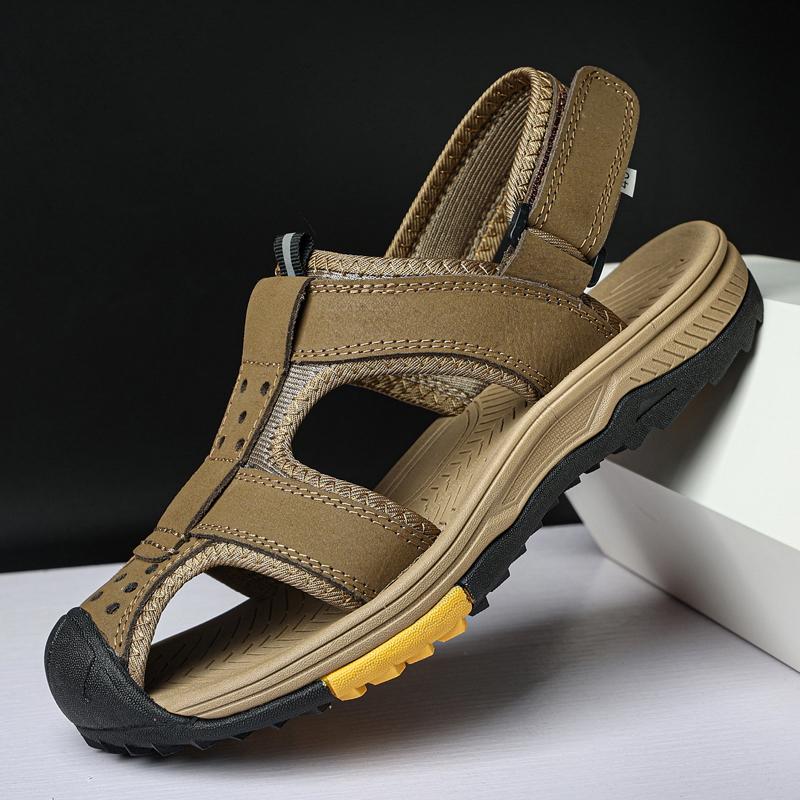 Summer men's sandals Leather slippers casual sports fashion non-slip men's travel shoes Outdoor beach shoes new 2024 large size