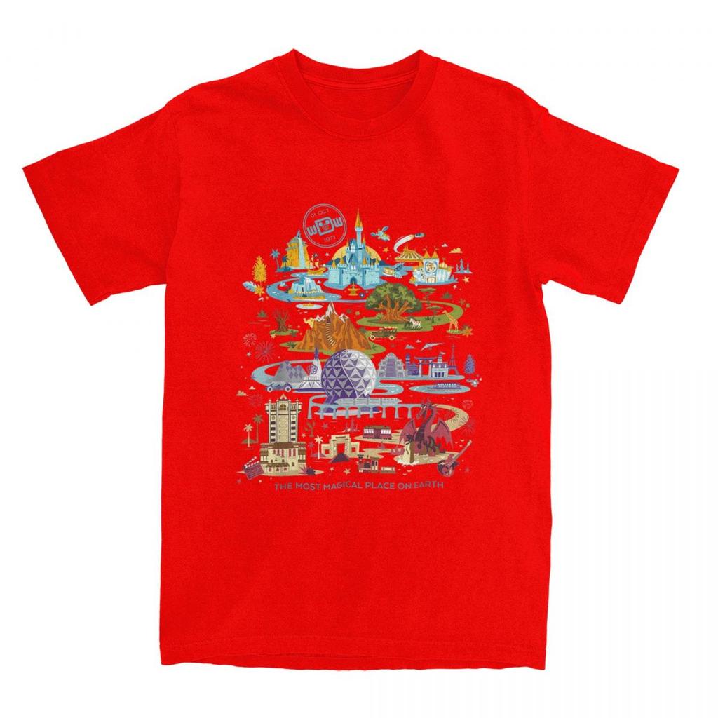 Walt  T-Shirts Men Women World 50th Anniversary Pure Cotton Tee Shirt Round Collar T Shirts Plus Size Tops