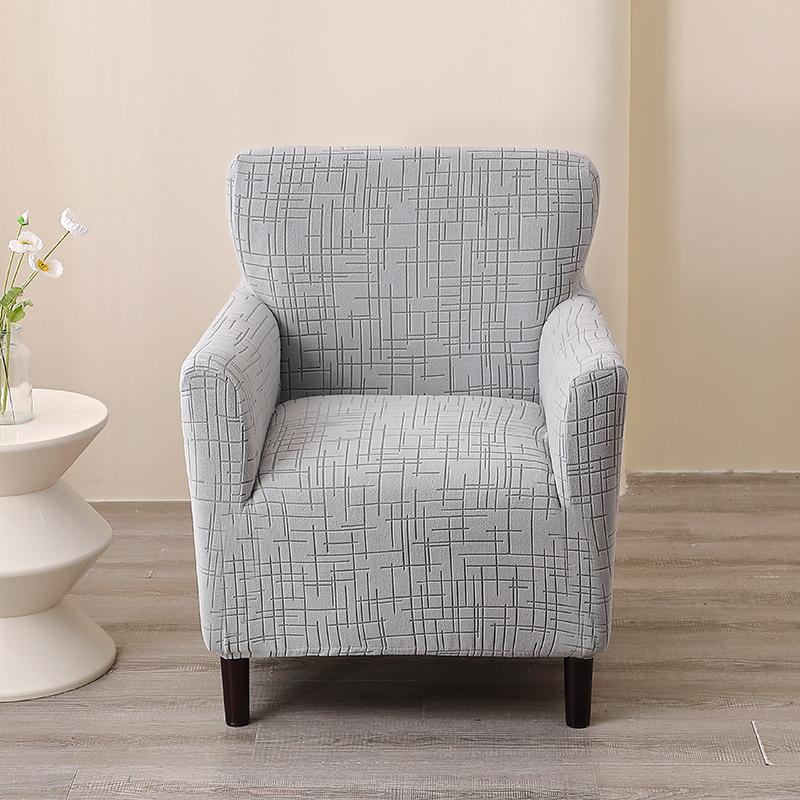 1 Seater Jacquard Club Chair Cover All-inclusive Tub Armchair Slipcovers Elastic Single Sofa Protective Case for Living Room Bar