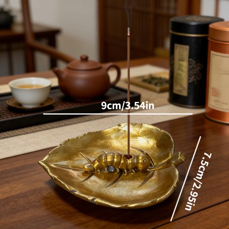 

Resin Animal Leaf Incense Holder - Indoor Ornament for Tea Table & Home