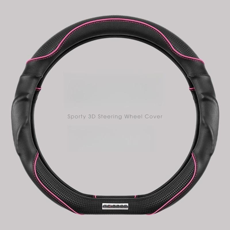 BFA1 Nappa Leather Car Steering Wheel Cover Universal Anti Slip Steering Wheel Covers Car Accessories Carbon Fibre Steering Covers