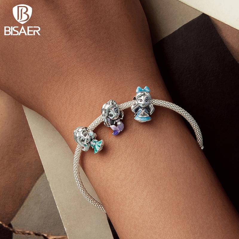 BISAER 925 Silver Dreamlike Fairytale Princess Charm Pumpkin Carriage Bead Fit Women Girl DIY Bracelet Fine Jewelry