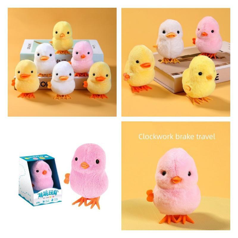 Jumping Duck Chick Clockwork Stuffed Toy Novelty Kids Easter Party Birthday Gift