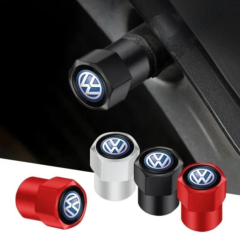 Car Tire Valve Cover Wheel Tyre Stem Cap Dustproof Accessories For Volkswagen GTI Golf 6 7 8 Polo VW R-Line CC Passat TiguanAL1