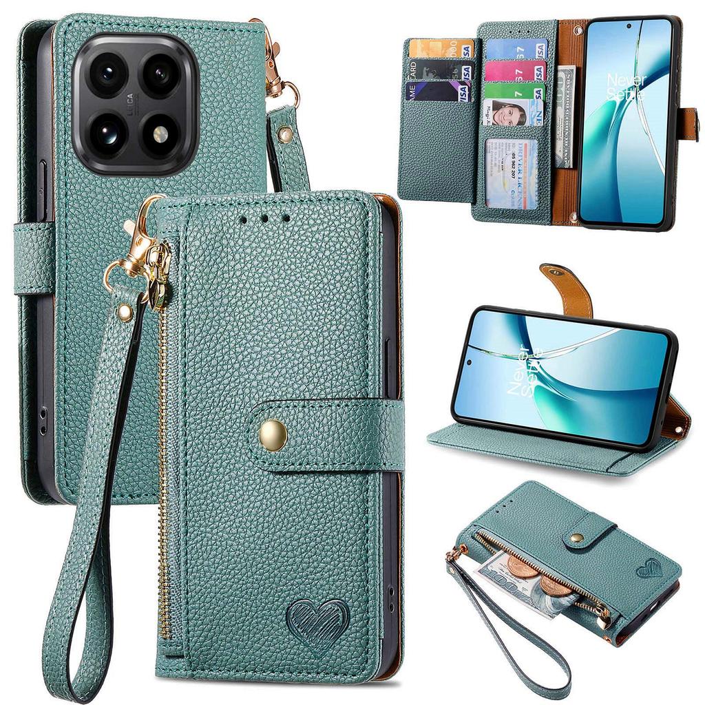 For Xiaomi 15T Case RFID Blocking Zipper Pocket Leather Wallet Phone Cover with Strap