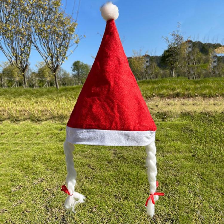 Christmas Hat Red Santa Hat Old Man Child Adult Xmas for Stage Performance Prop