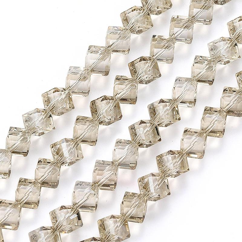 4-8mm Cube Crystal Glass Beads for Jewelry Making Faceted Square Crystal Glass Beads for Bracelet Earring Necklace DIY Craft