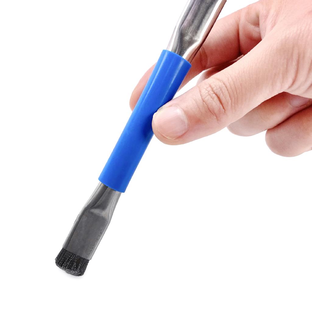 Stahlbürste, antistatische Reinigungsbürste für Motherboards zur Reparatur von Telefon-IC-Pads, Doppelkopf-Stahldrahtbürste mit superfeiner Oberfläche