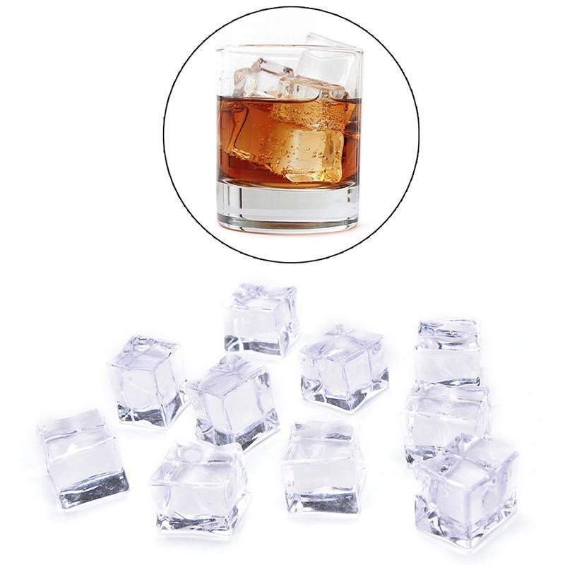 10Pcs/Pack Fake Artificial Acrylic Ice Cubes  Clear 2/2.5/3Cm Square,