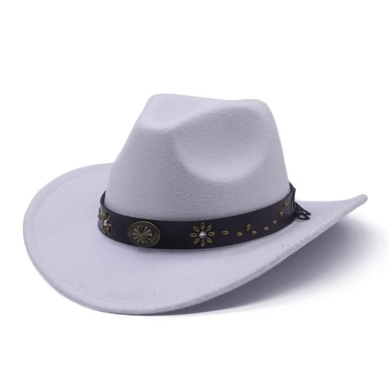 JYL TS DIY  Leather Cowboy Hat Outdoor Riding Cap Faux Leather