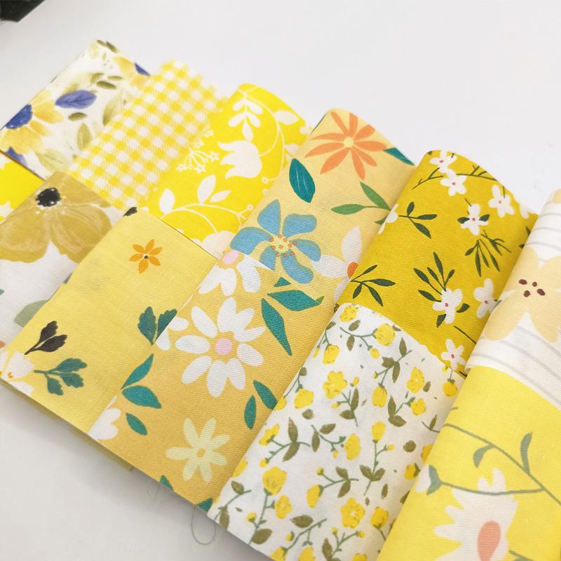 40 Stück Zuschnitte Stoff 6,3x50CM Patchwork Quilten Nähmaterial Jelly Rolls DIY Gelb Bedruckter Baumwollstreifen