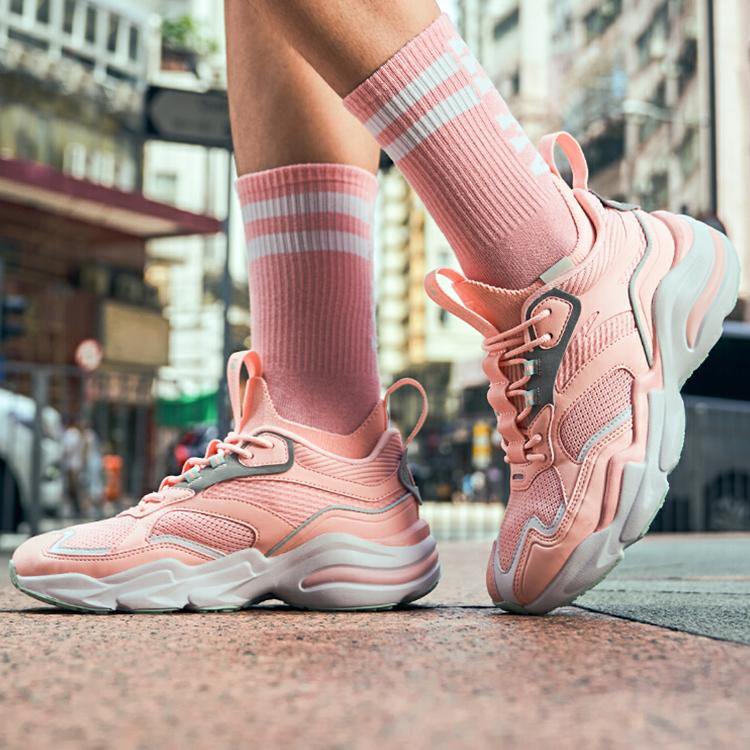 New Anta Height Increasing Low Top Chunky Sneakers Women's Pink 92938867-1