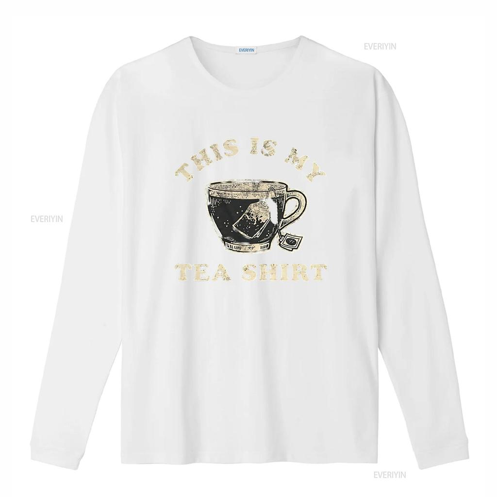 Mens This is My Tea T Shirt Funny Cup of Sarcastic Wordplay Novelty White vintage Washed Slightly homme designer clothes