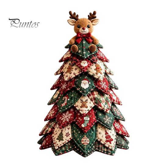 Kits de Manualidades para Decoración del Hogar DIY Kit de Árbol de Navidad de Tela Acolchada, Set de Costura Patchwork Vintage Actividades Educativas Decoración de Mesa para Niños, Hecho a Mano