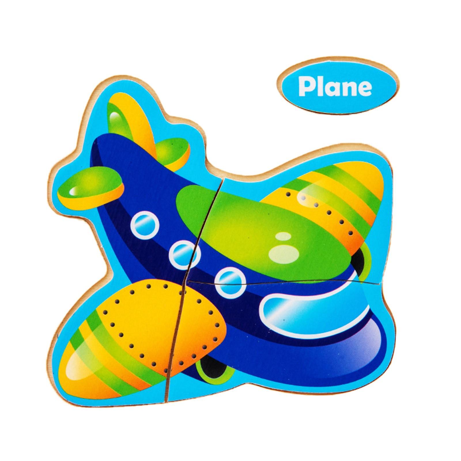 

Детские деревянные пазлы с животными, обучающие игрушки с изображением мультяшных животных