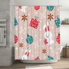 XMAS Gift Box Cartoon Bunny Shower Curtain Decoration for Bathroom Bath Mat Set Christmas Ornament Wall Sticker Home Decor in Ho