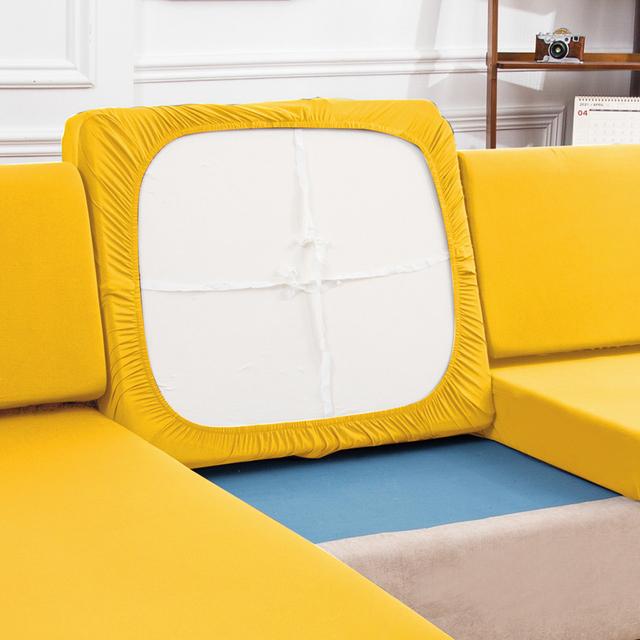 

Еластичний суцільний кутовий чохол для сидіння дивана. Еластична накидка на подушку дивана. Чохол для дивана для L-подібного крісла. enlarge size-3 жовтий