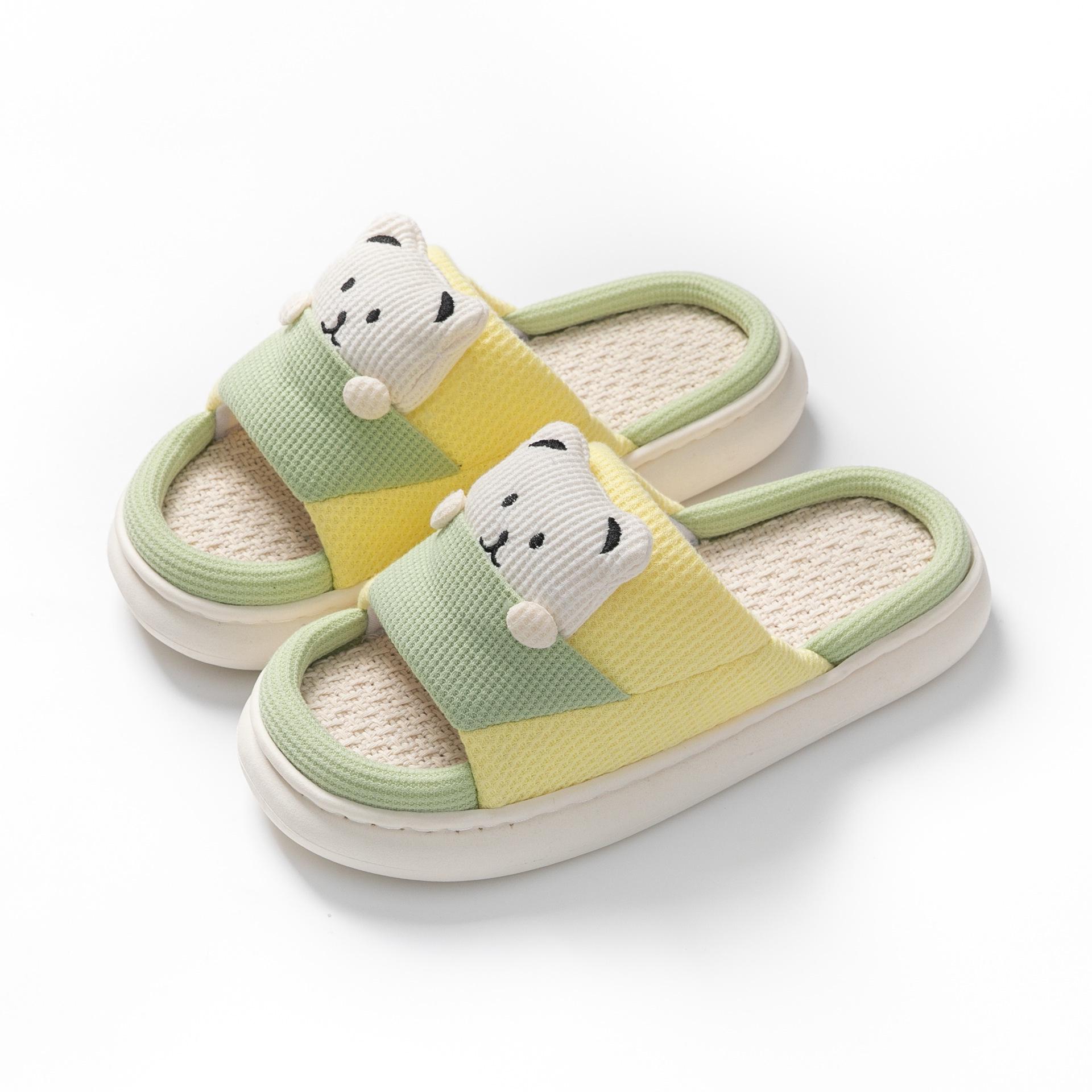 

Women s Silent Cloud-Step Cartoon Cotton Slippers - Thick-Soled Spring Linen Design 40-41 жовтий