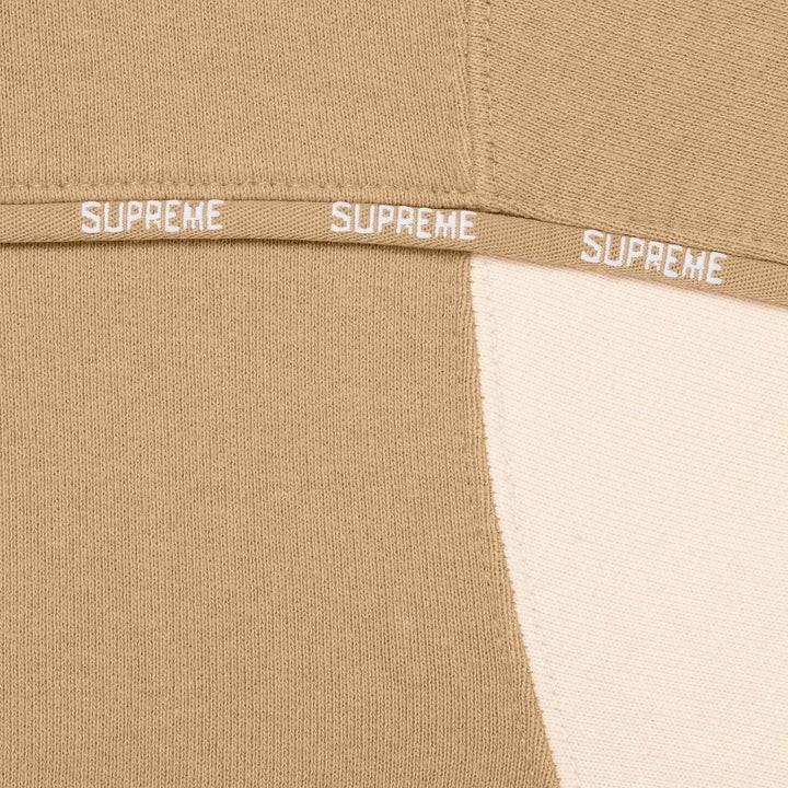 Supreme Piping Zip Up Hooded Sweatshirt Dark Tan