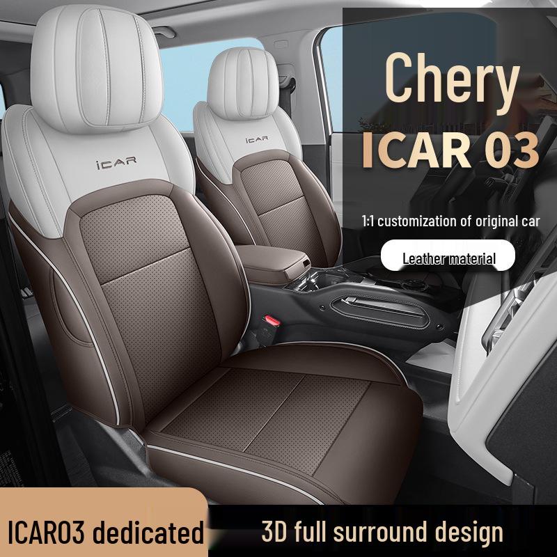 New Universal 5-Seat Full Leather Car Seat Cushion for Car03 - All Seasons