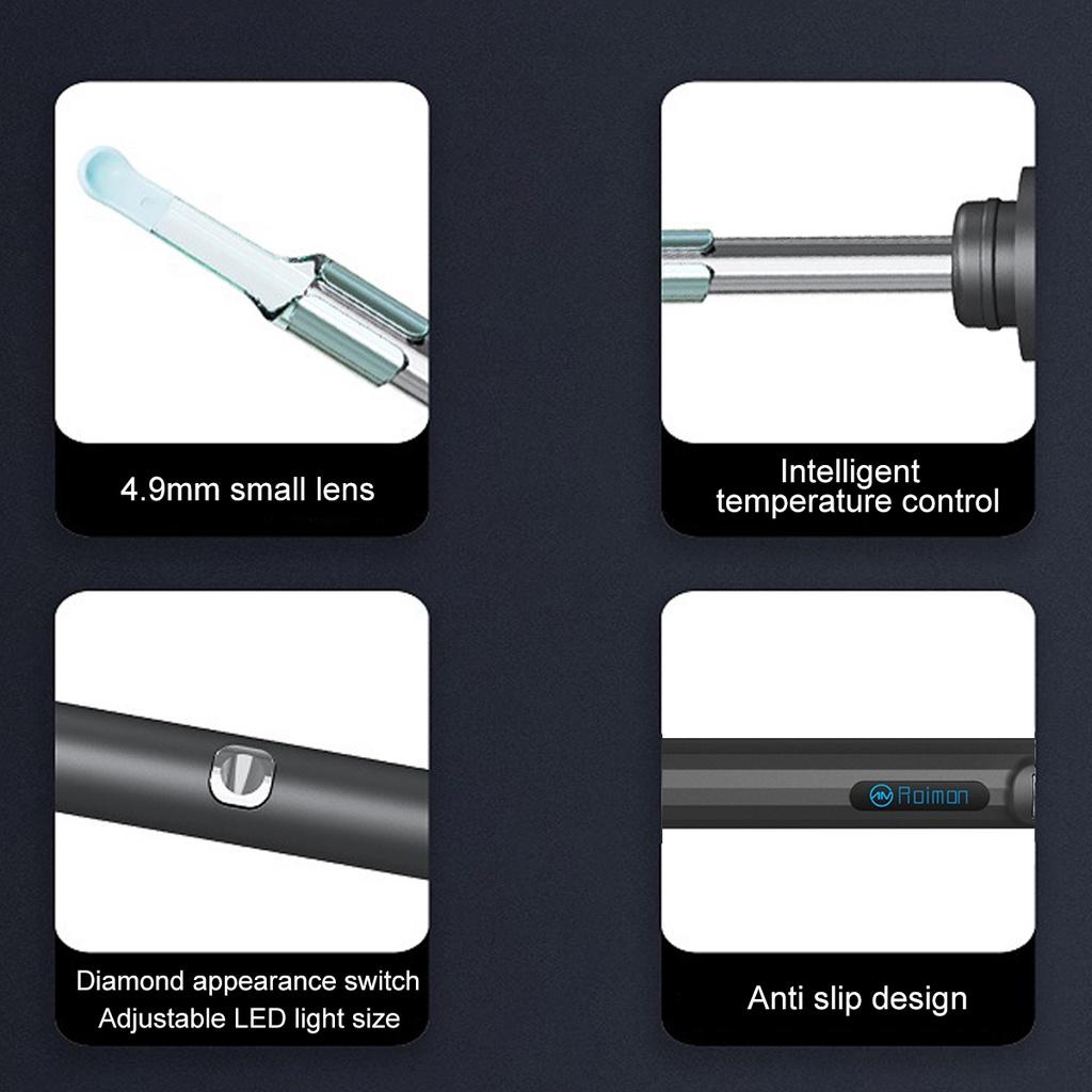 Waterproof Earwax Removal LED Lights WiFi Otoscope Ear Scope Ear Candle Cleaner Wireless 3.5mm Camera LED Light