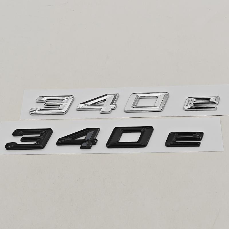 NOWA 3D ABS Chromowana Czarna Naklejka na Samochód Logo 340e Tylna Klapa Naklejki z Logo do BMW 340e G20 G21 Akcesoria do Oznaczeń Tylnych Samochodu