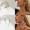 Stylish European And American Fashion Colorful Irregular Natural Stone Earrings For Women Long Geometric Drop Earrings