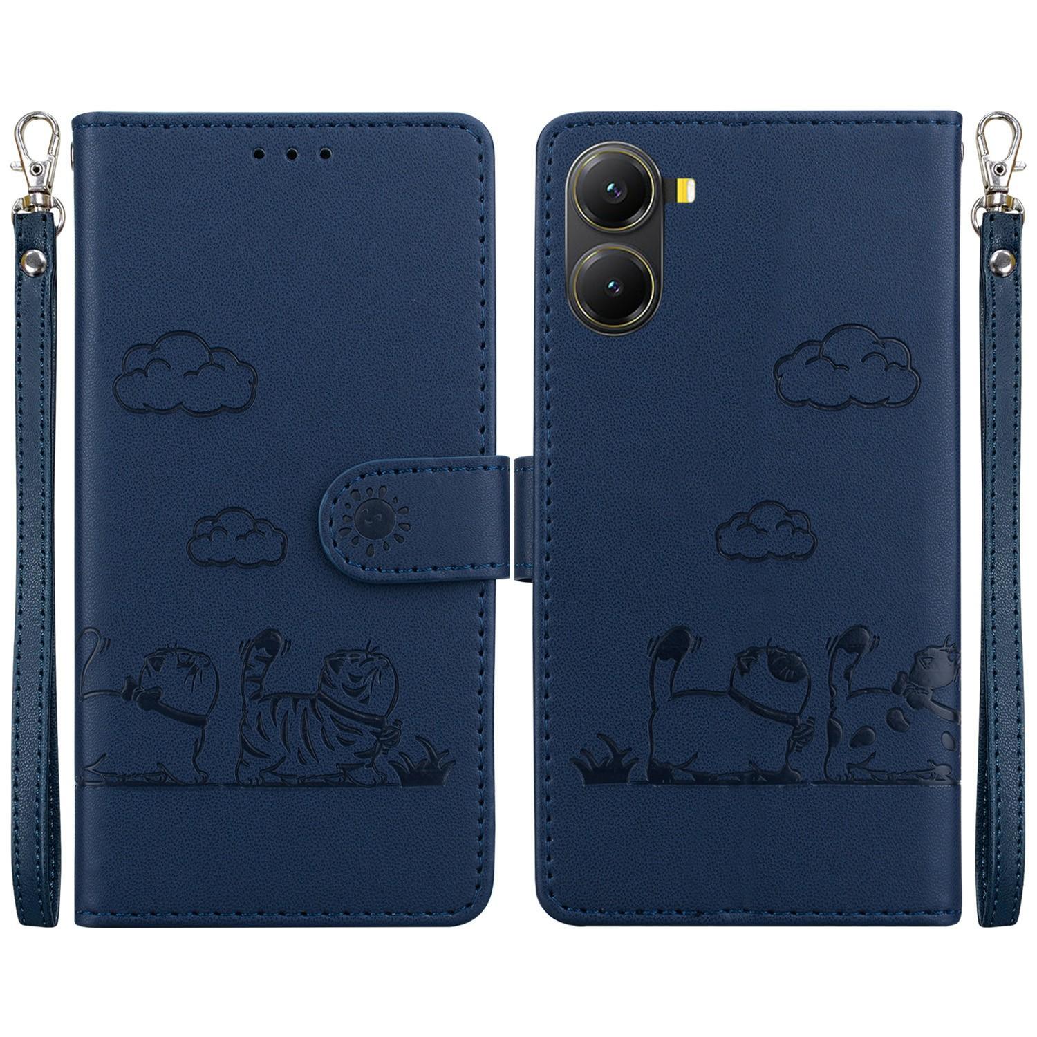 

For Xiaomi Poco X7 Pro 5G/Redmi Turbo 4 5G Case RFID Blocking Kitten Pattern TPU + PU Leather Phone Cover E