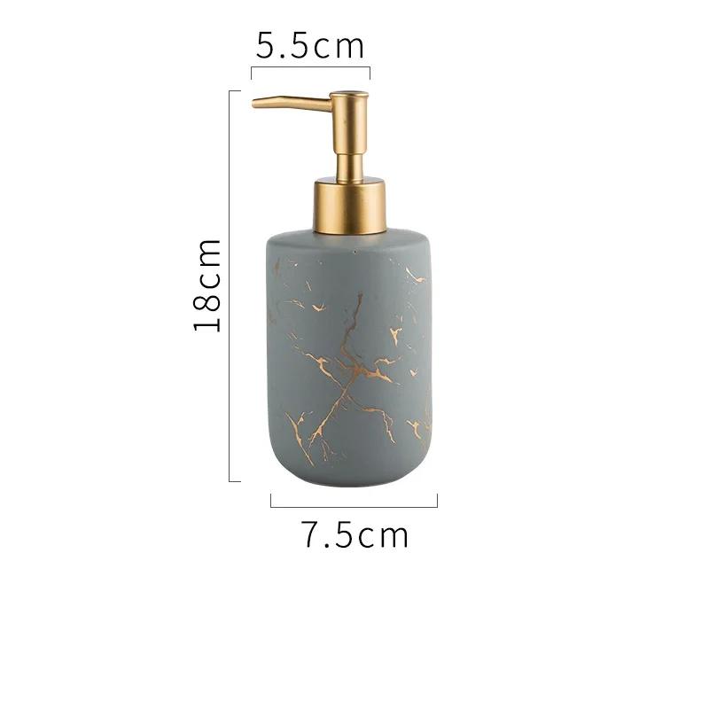 Ceramic Marble Pattern Liquid Soap Bottles Bathroom Shampoo Shower Gel Hand Wash Bottle Hotel Room Disinfection Press Bottle