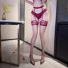 Sexy Hollow Out Lace Suspender Integrated Fishnet Stockings For Women