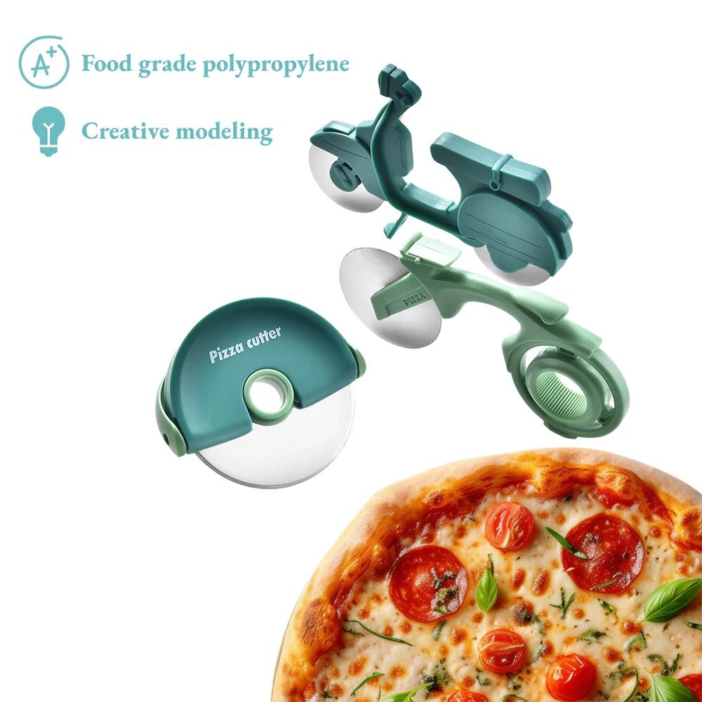 1/3Pcs Motorcycle Pizza Wheel Cutter Creative Bicycle Plastic Pizza Knife Kitchen Gadgets Perfect For Slicing And Serving Pizza
