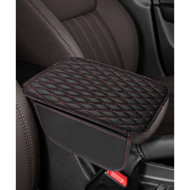 Car Center Console Cover,Car Accessories,Arm Rest Cover for Vehicle,Armrest Seat Box Pad,Microfiber Leather Car Arm Rest Cover with 2 Storage