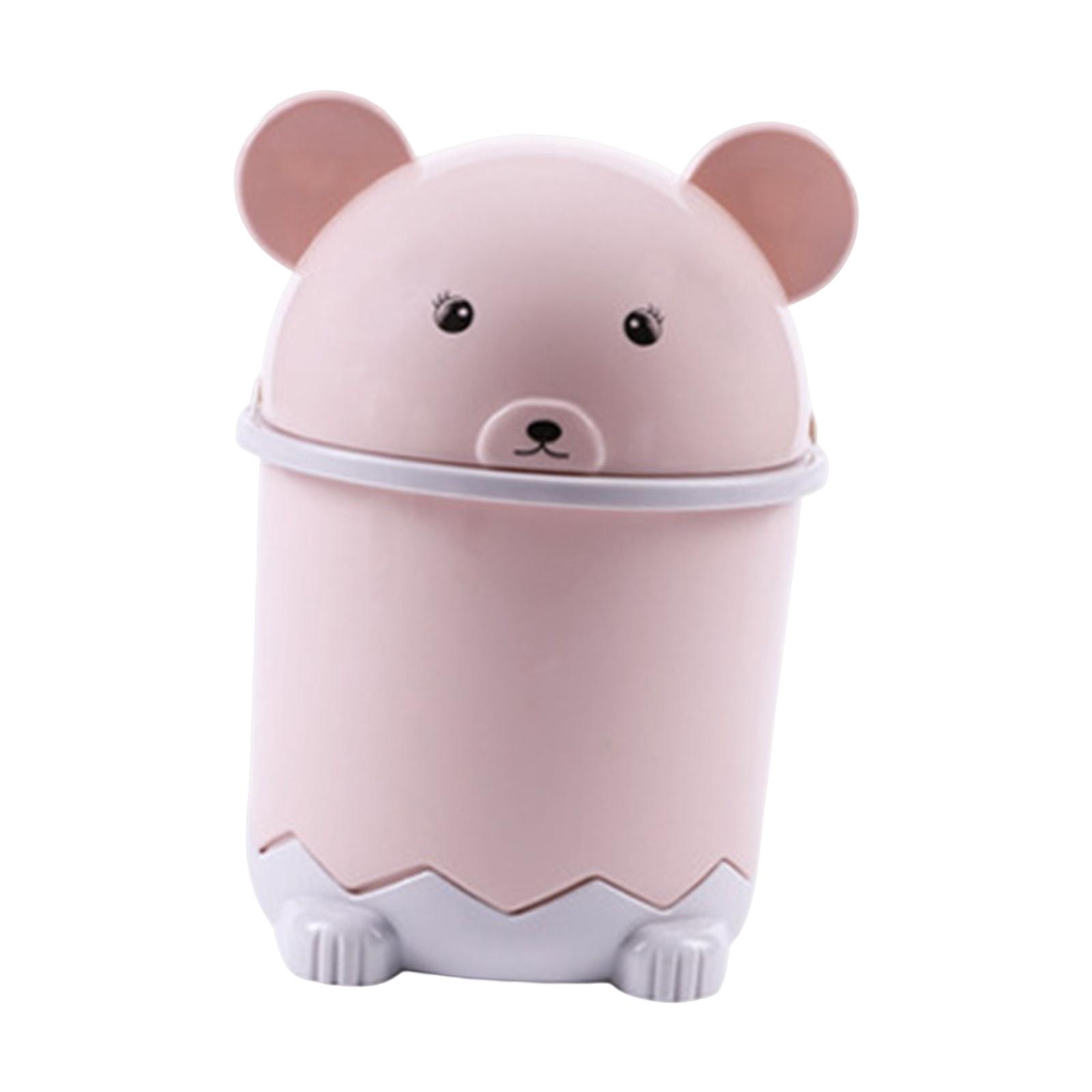 

Small Trash Can Waste Basket Office Counter Trash Bin Kitchen Rubbish Bin Storage Box for Pet Food for Countertop Coffee Table рожевий