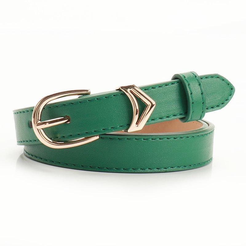 New Korean Version of Ins Style Alloy Women's Thin Belt Versatile Skirt and Pants Decoration Belt Candy Color High-end Belt for Women