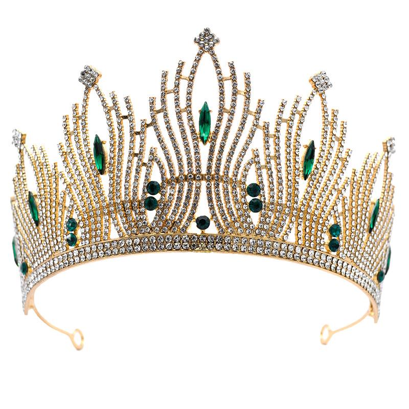 

Свадебные украшения головной убор сценическое шоу аксессуары сплав инкрустированный стразами большая корона принцесса феникс корона