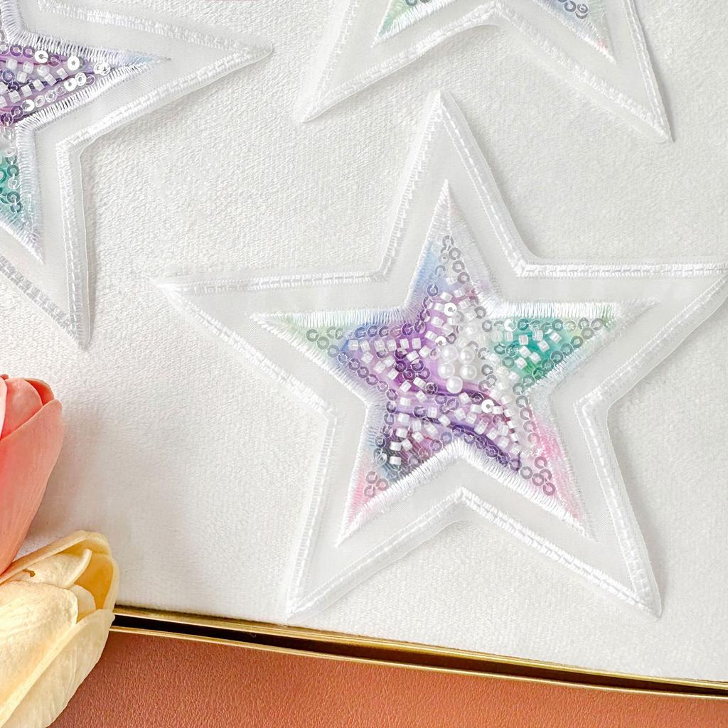 Eugen Yarn Color Beaded Five-Pointed Star Clothing Children'S Clothing Dress Hair Accessories Decorative Cloth Stickers Accessories